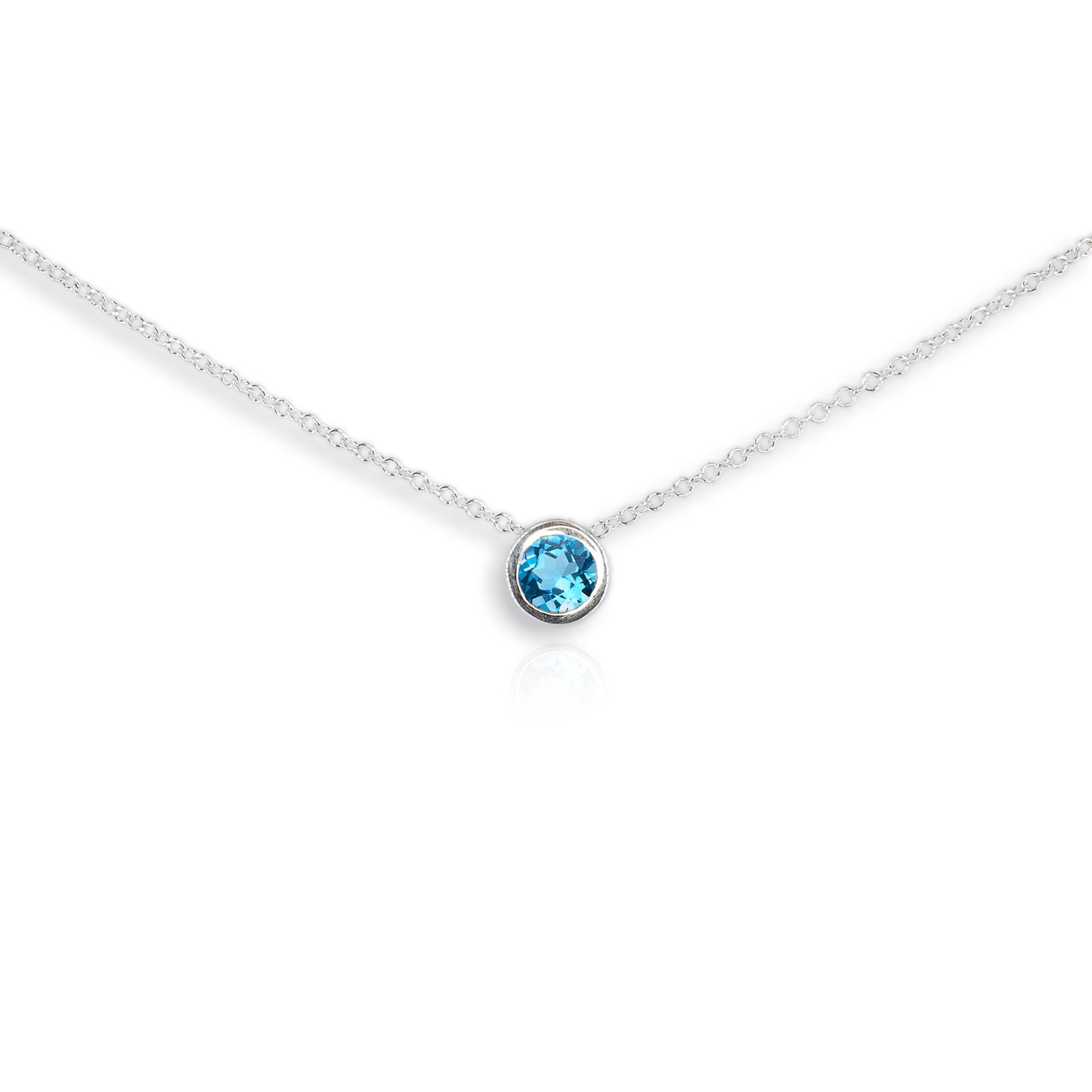 Silver Blue Topaz Slider Pendant