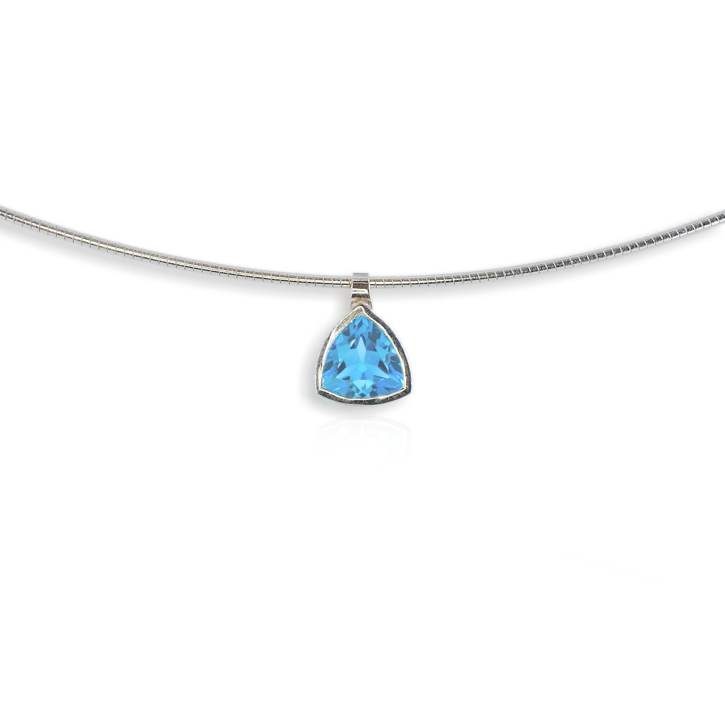 Silver Blue Topaz Mai Tai Pendant