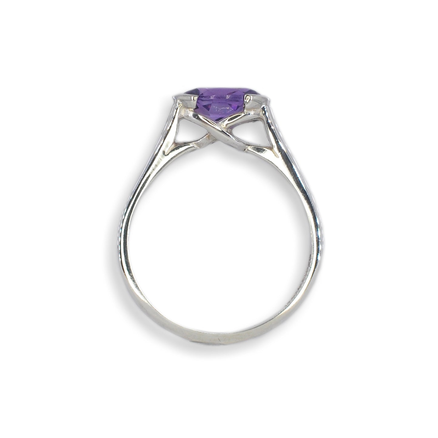 Silver Oval Amethyst Ring