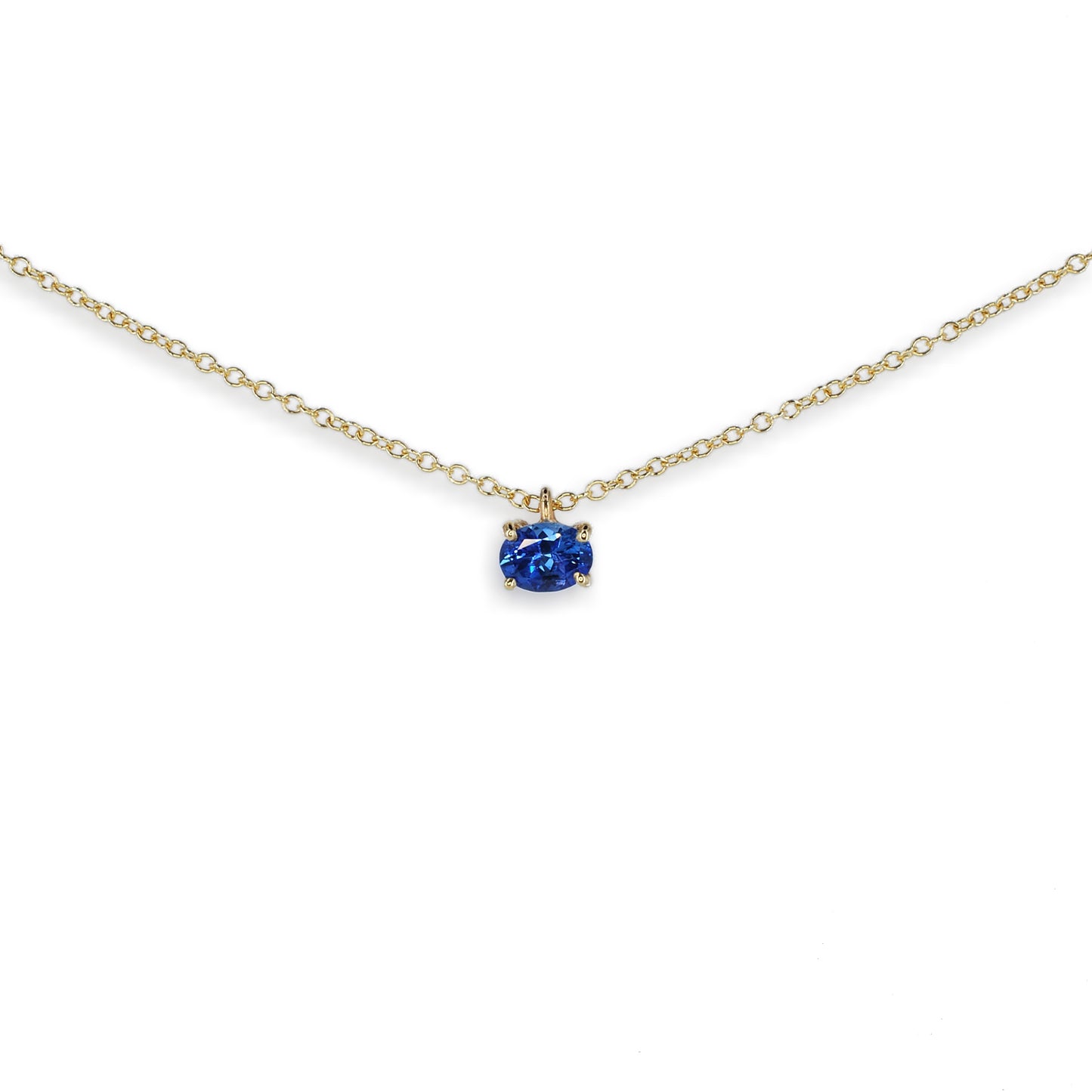 9ct Yellow Gold Blue Sapphire Pendant