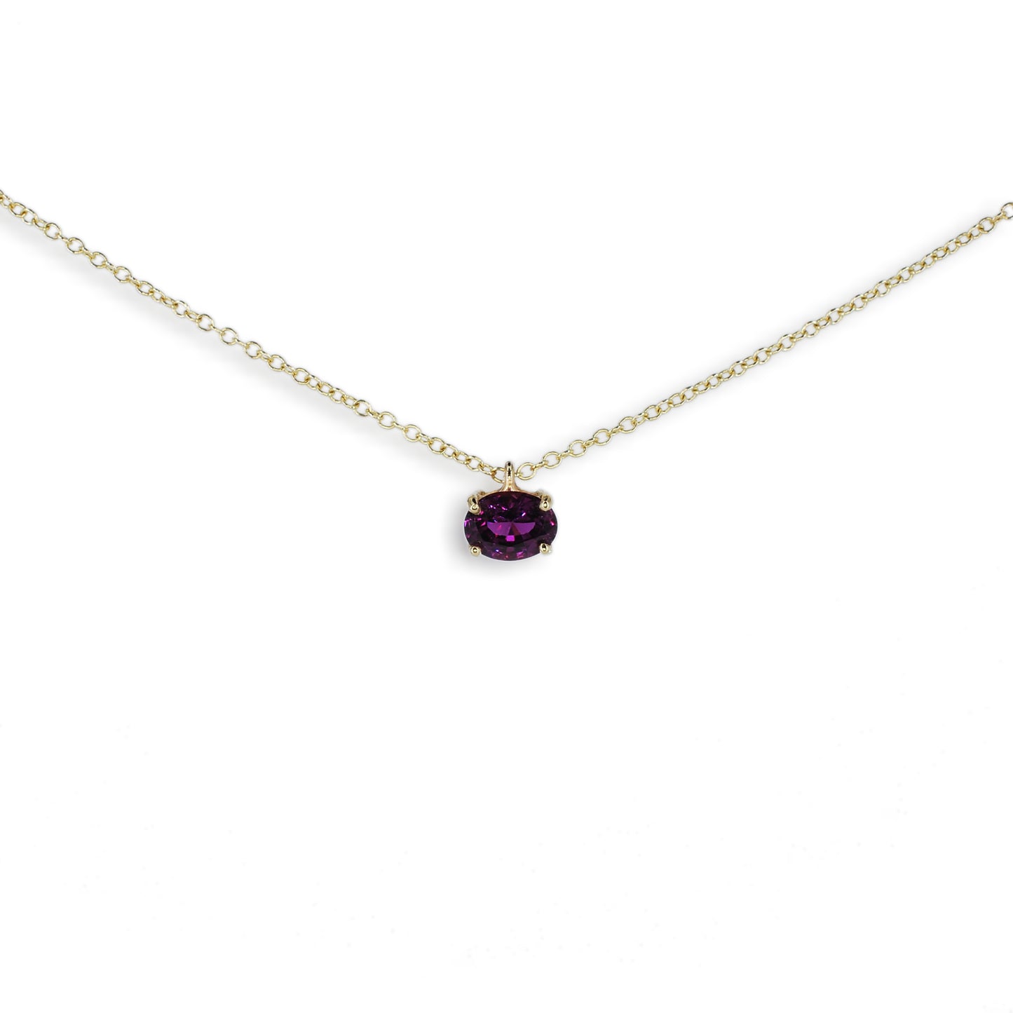 9ct Yellow Gold Purple Sapphire Pendant