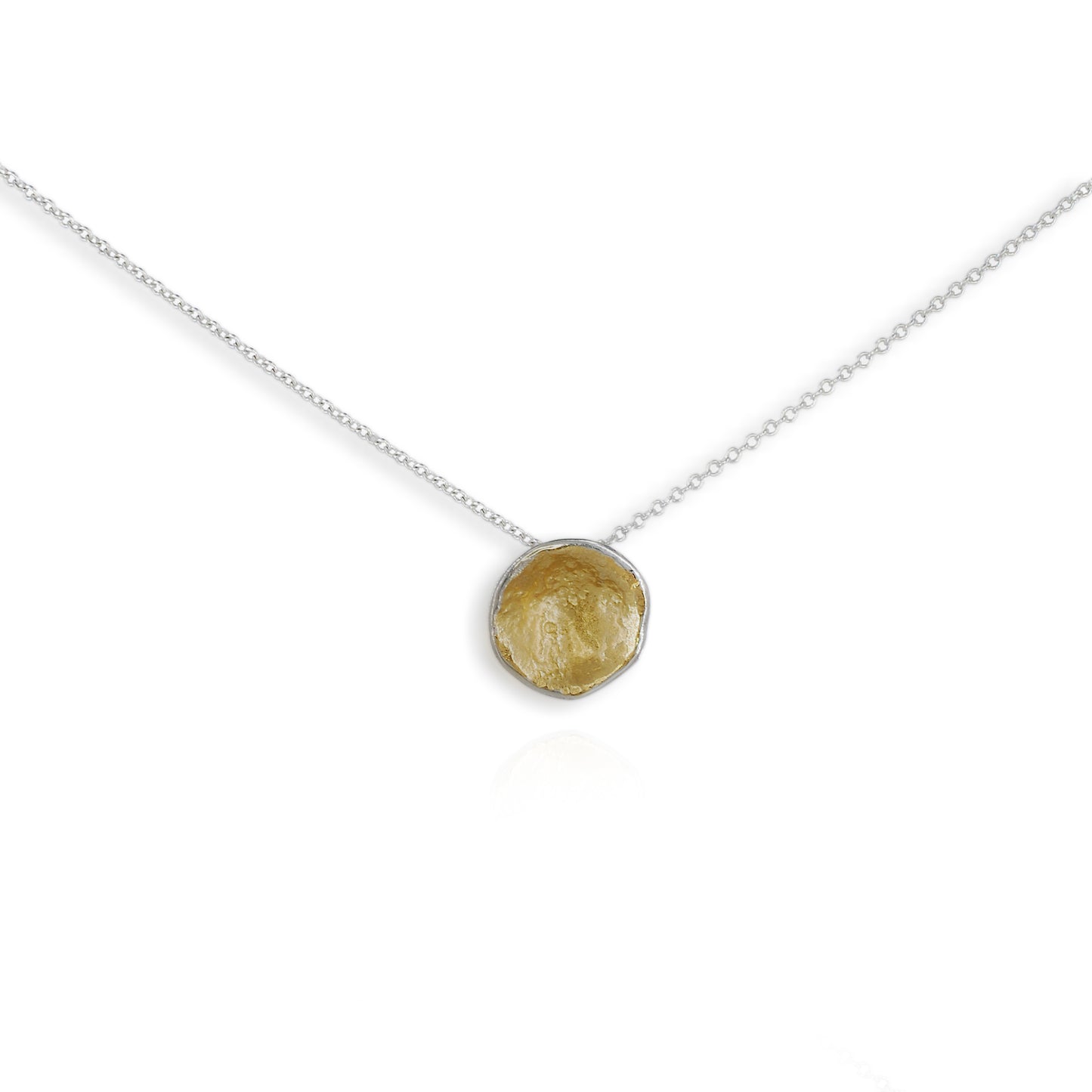 Silver & Gold Organic Medium Pendant