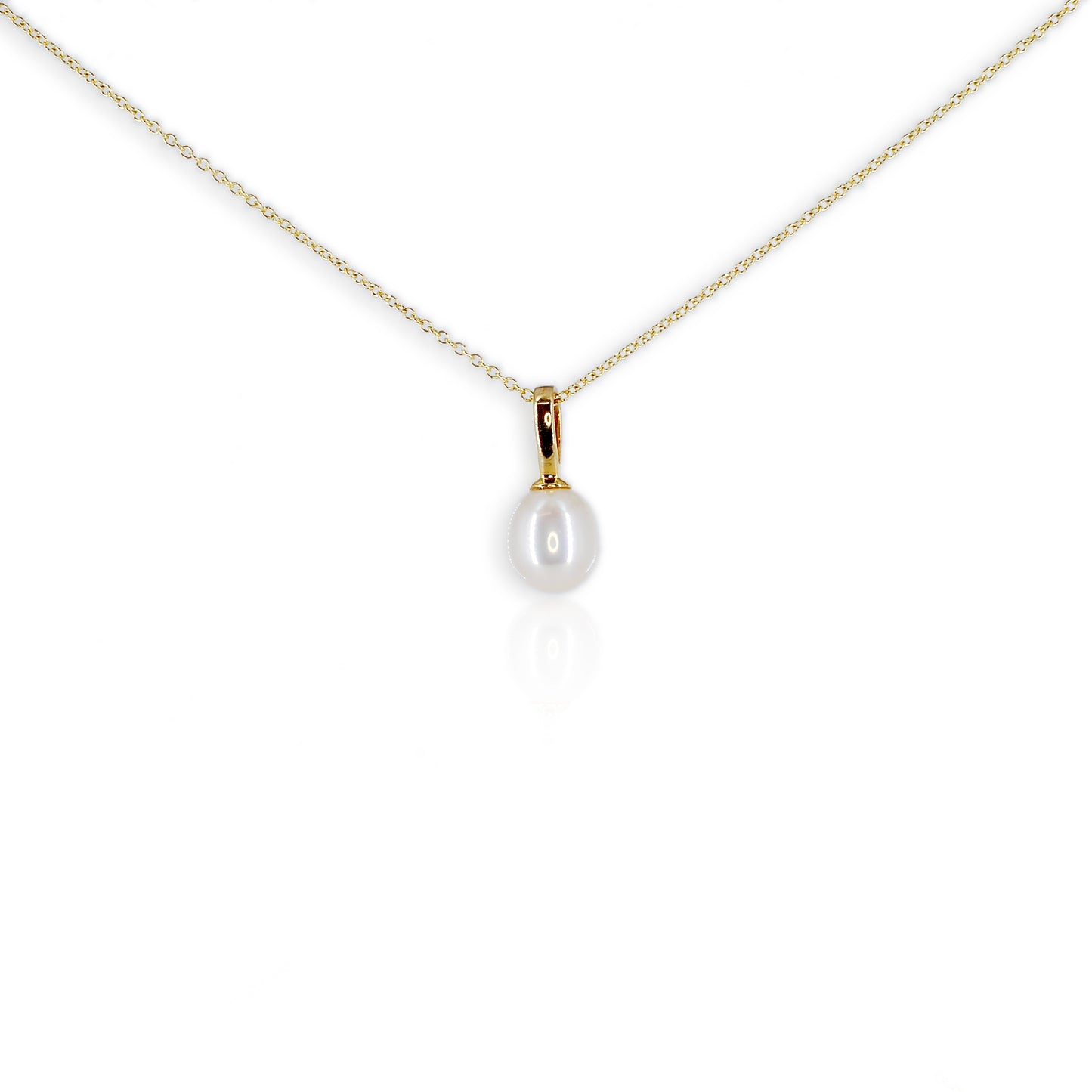 9ct Yellow Gold Pearl Droplet