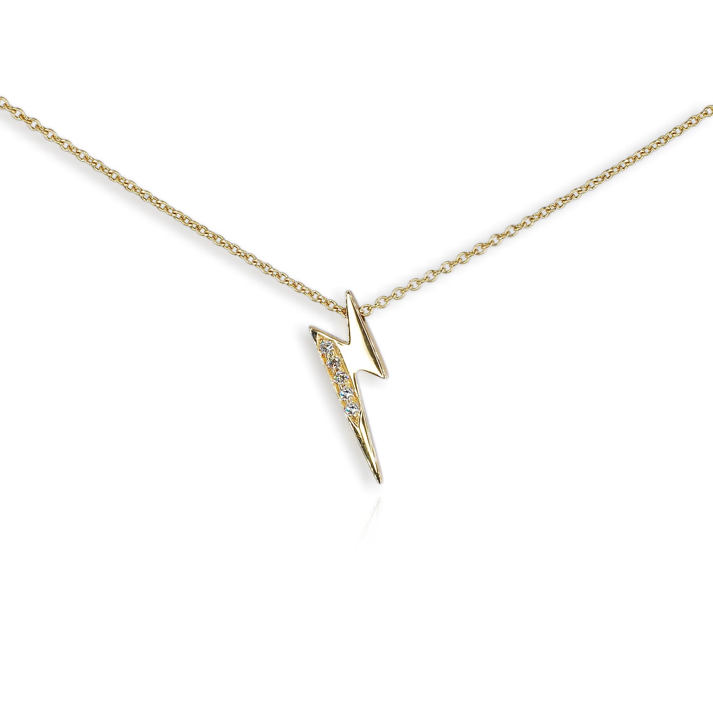 9ct Yellow Gold Diamond set Lightning Pendant