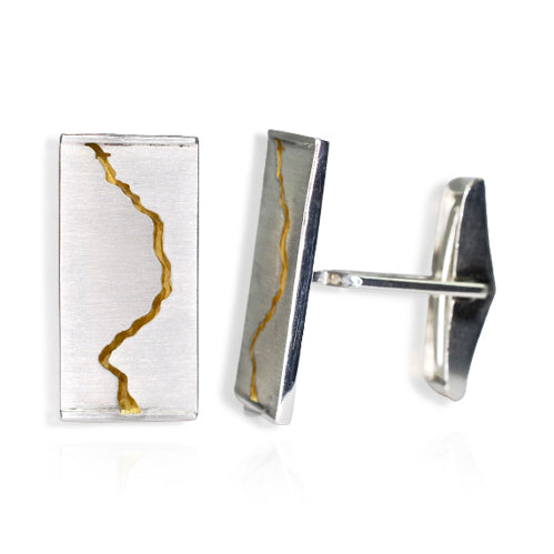 Silver & Gold Gilt Afon Tywi Cufflinks