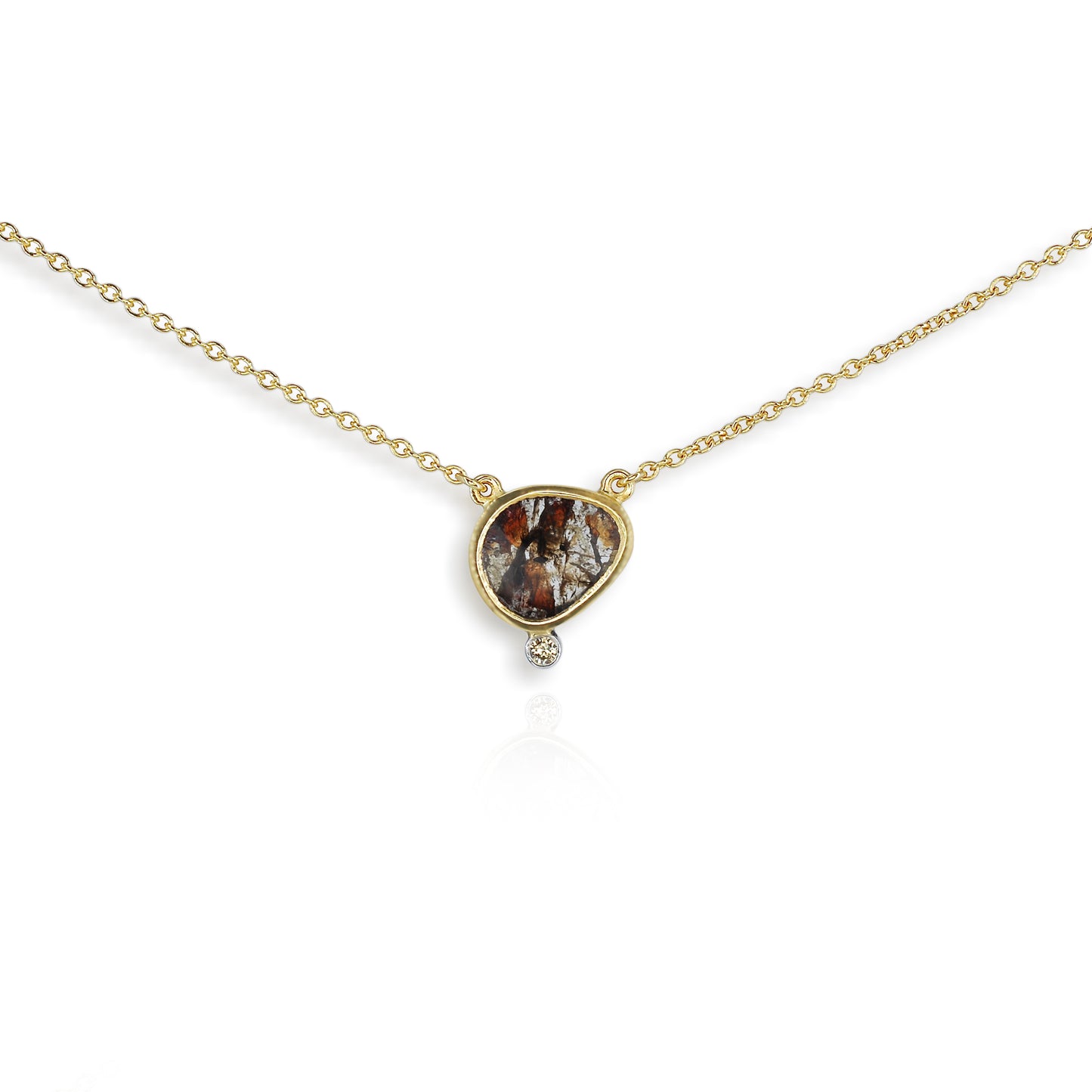 18ct Yellow Gold Diamond Slice Pendant
