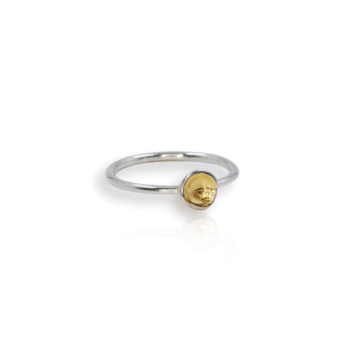 Silver & Gold Gilt Super Mini Organic Ring