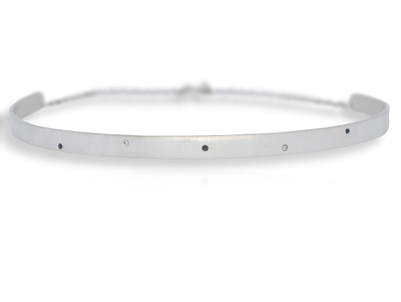Satellite Silver Black & White Diamond Choker