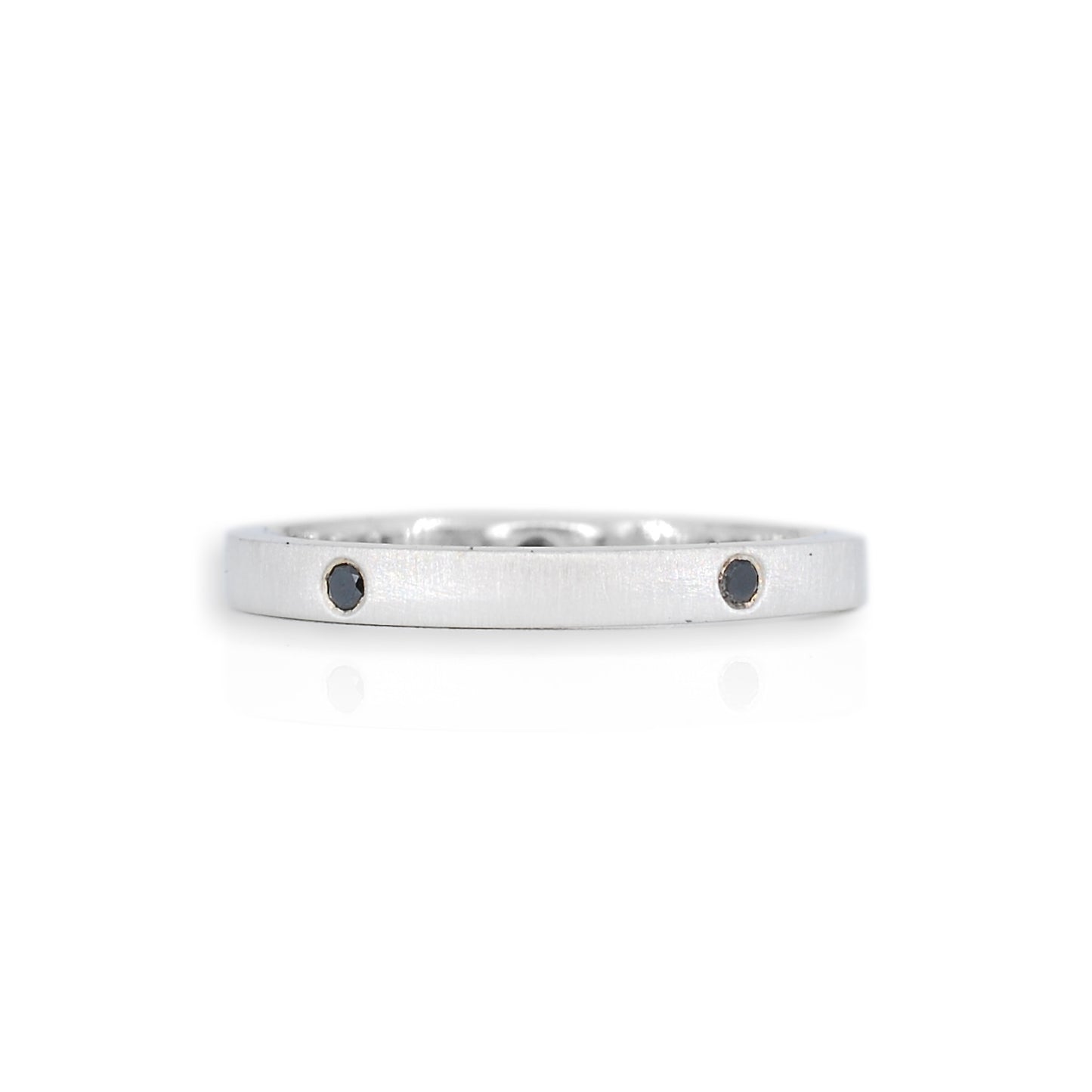 Satellite Silver Black Diamond Ring