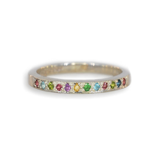 Silver 12 Stone 1/2 Eternity Ring