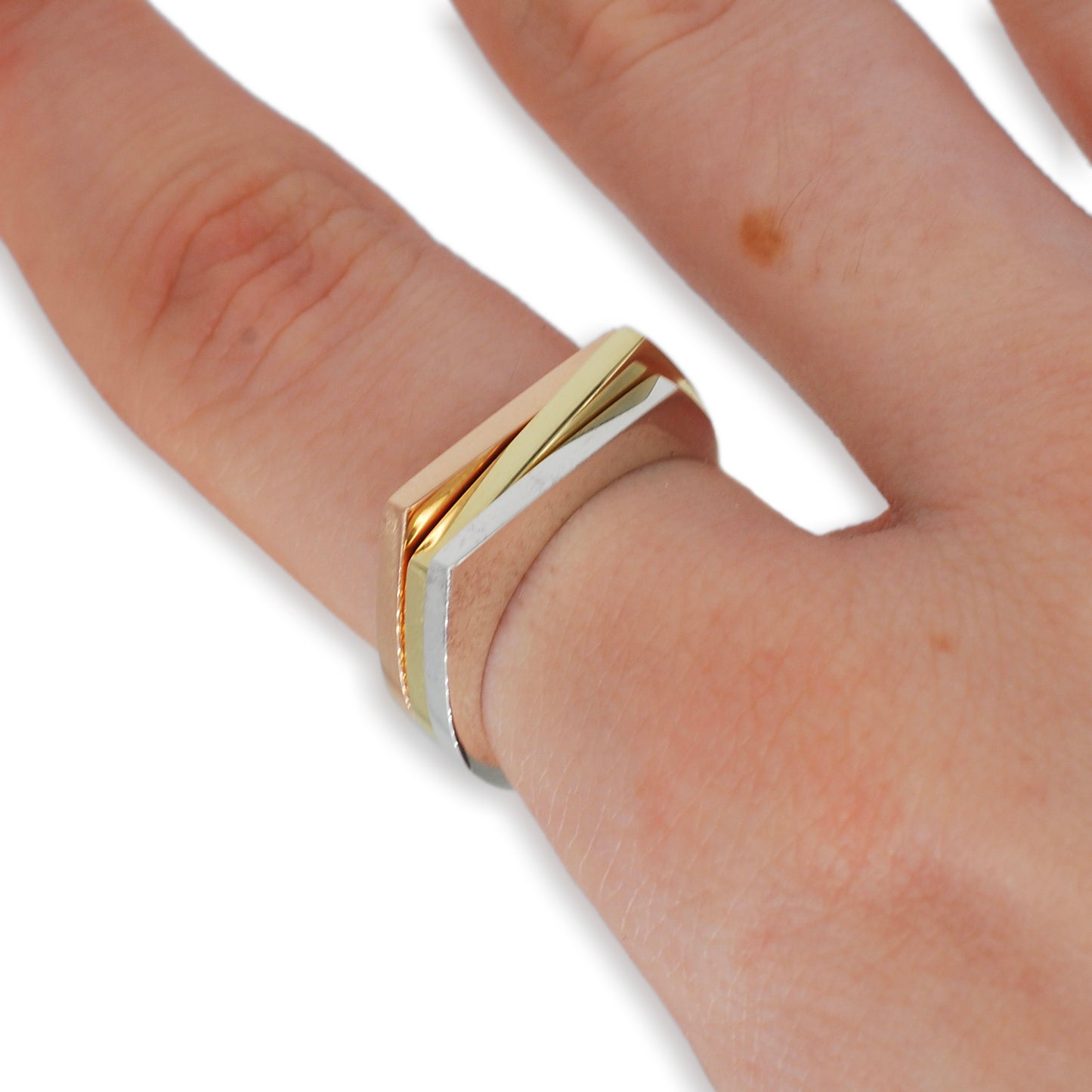 9ct Rose Gold Angled Signet Ring