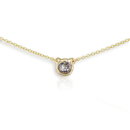 18ct Yellow Gold Diamond Uno Pendant