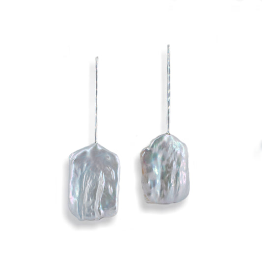 White Baroque Pearl Drop Earrings