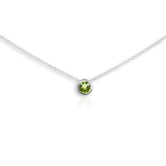 Silver Peridot Slider Pendant