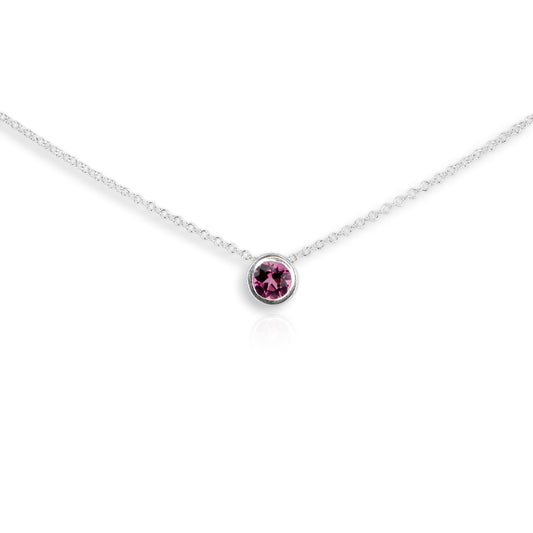 Silver Pink Tourmaline Slider Pendant