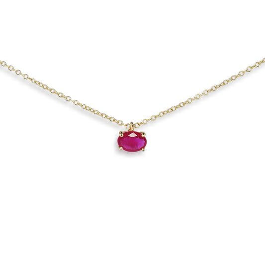 9ct Yellow Gold Pink Sapphire Pendant