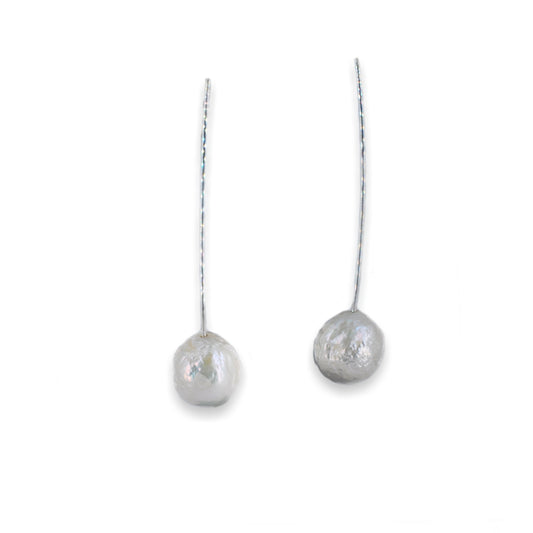 White Freshwater Pearl Drop Earring