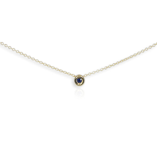 9ct Gold Sapphire Slider Pendant