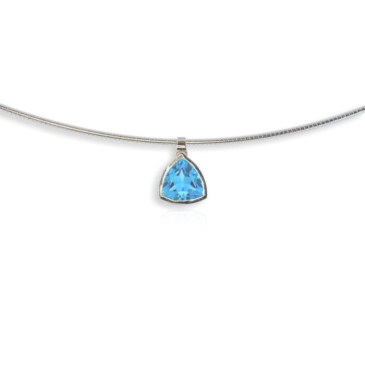 Silver Blue Topaz Mai Tai Pendant