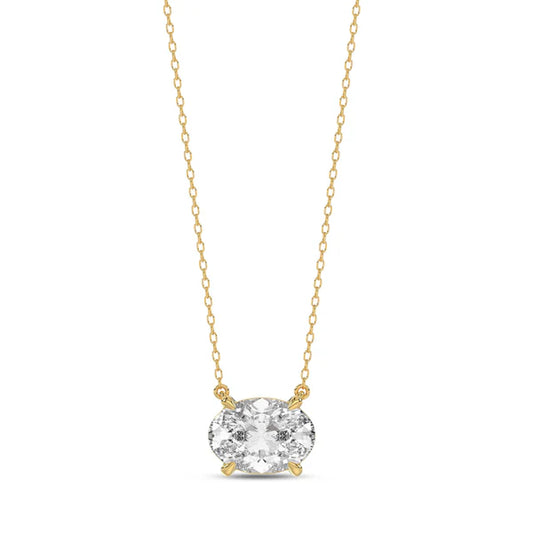 Oval Diamond 18ct Yellow Gold Pendant