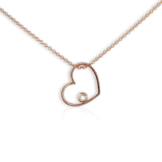 Love Fidela 9ct rose gold diamond necklet