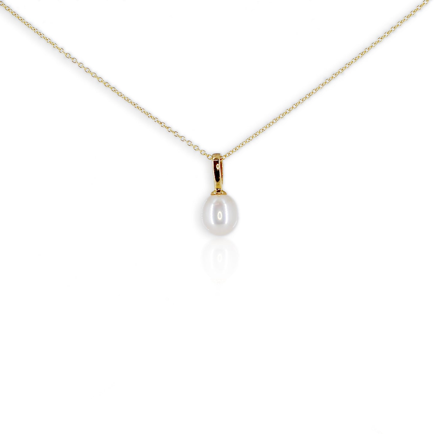 9ct Yellow Gold Pearl Droplet
