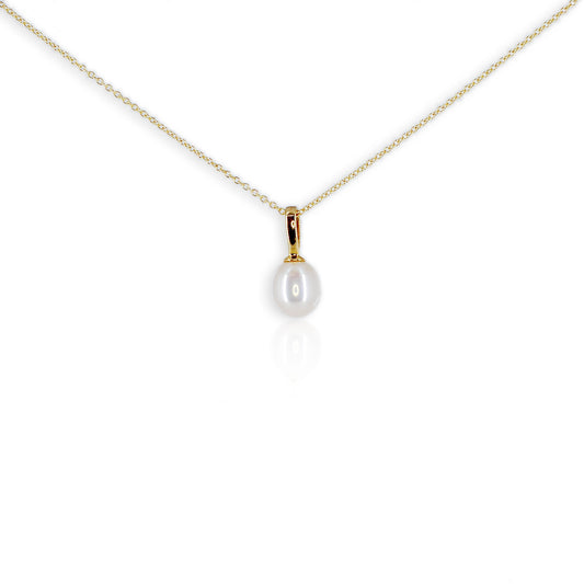 9ct Yellow Gold Pearl Droplet