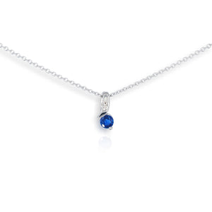 18ct White Gold Sapphire & Diamond Pendant
