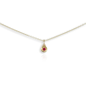 9ct Yellow Gold Ruby Pendant