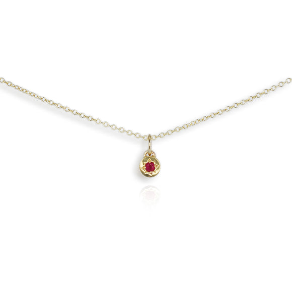 9ct Yellow Gold Ruby Pendant