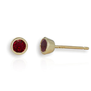 9ct Yellow Gold Ruby Earrings