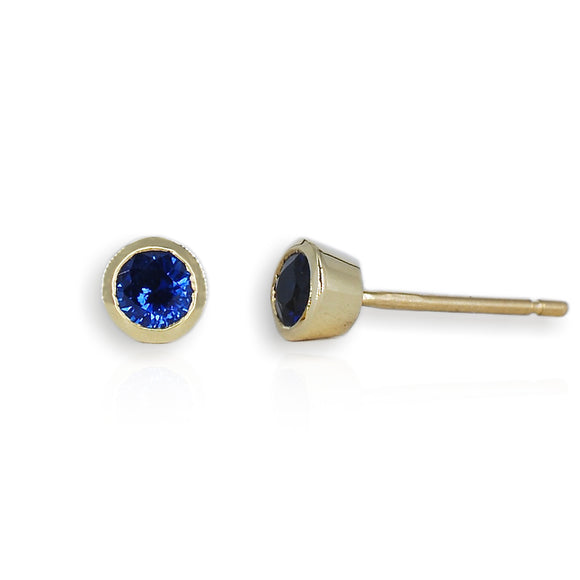 9ct Yellow Gold Sapphire Earrings