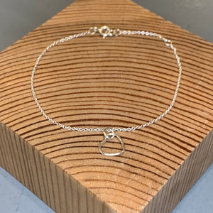 Silver Heart Outline Bracelet