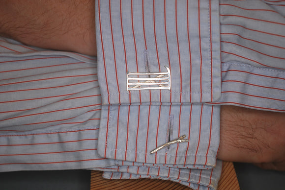 Silver Reversible Gate & Thumbstick Cufflinks