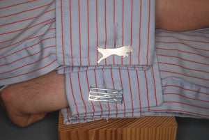 Silver Reversible Gate & Dog Cufflinks