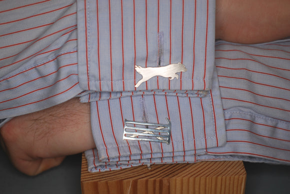 Silver Reversible Gate & Dog Cufflinks