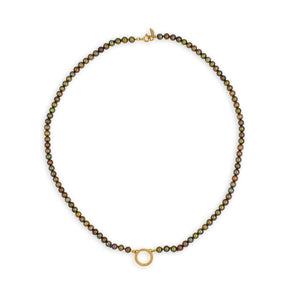 Gold Pearl Cylch Necklace
