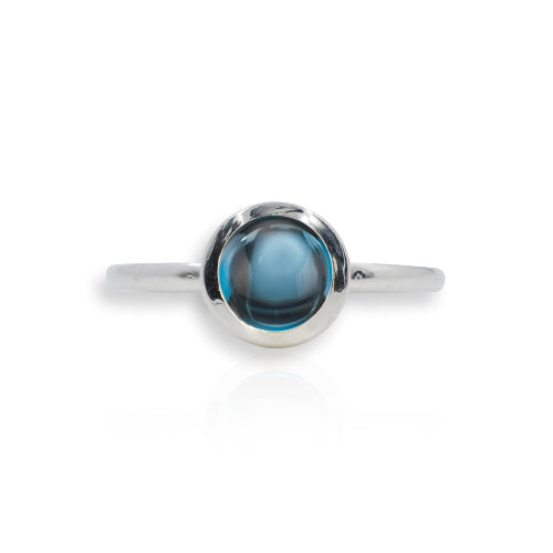 Atomic Silver London Blue Topaz Ring