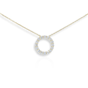 9ct Yellow Gold Diamond Circle Pendant