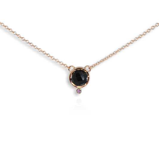 9ct Rose Gold Onyx Atomic Pendant