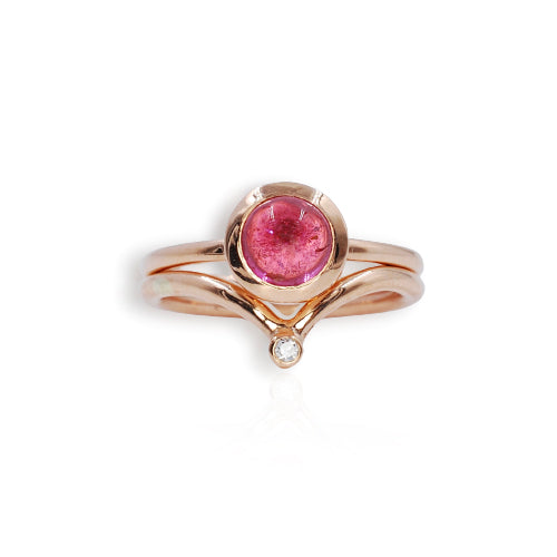 Atomic 9ct Rose Gold Diamond Wishbone Ring
