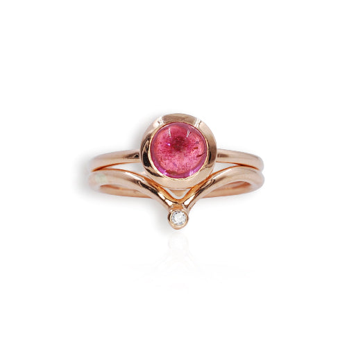 Atomic 9ct Rose Gold Diamond Wishbone Ring