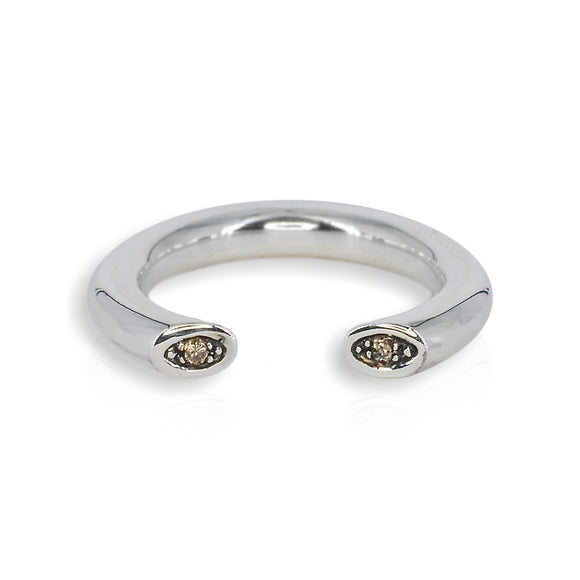 Silver Diamond Torq Ring