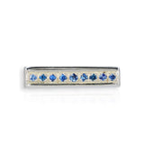 Silver Sapphire Square Ring