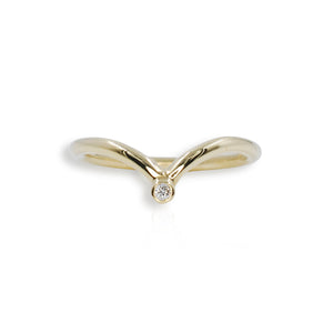 Atomic 9ct Yellow Gold Diamond Wishbone Ring