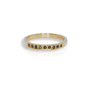 9ct Yellow Gold Black Diamond Ring