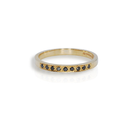 9ct Yellow Gold Black Diamond Ring