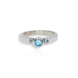 Silver Topaz & Sapphire Ring