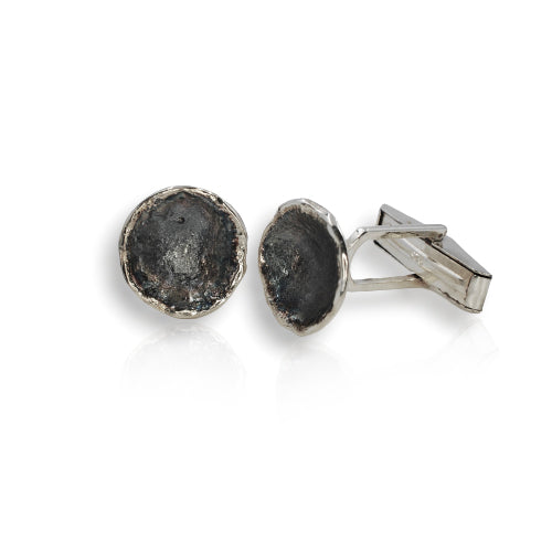 Organic Silver Oxidised Cufflinks