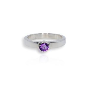 Silver Amethyst Stacking Ring